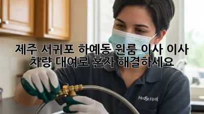 제주 서귀포 하예동 원룸 이사? 이사 차량 대여로 혼자 해결하세요!