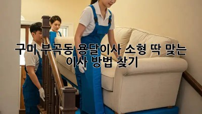 구미 부곡동 용달이사 소형: 딱 맞는 이사 방법 찾기!